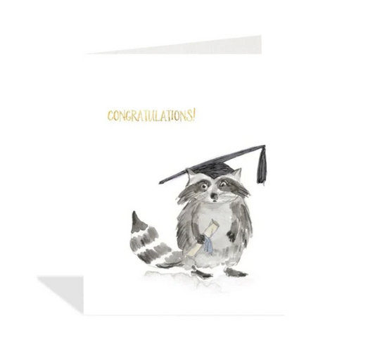 Graduation Racoon Card