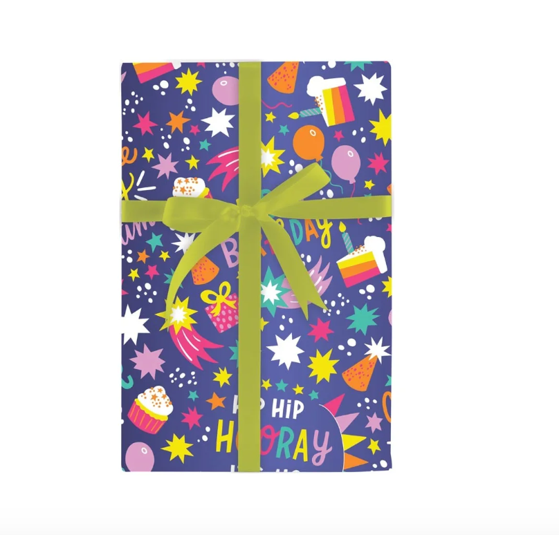 Cosmic Birthday Hooray Roll Wrap