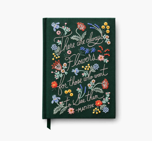 There Are Always Flowers Embroidered Journal