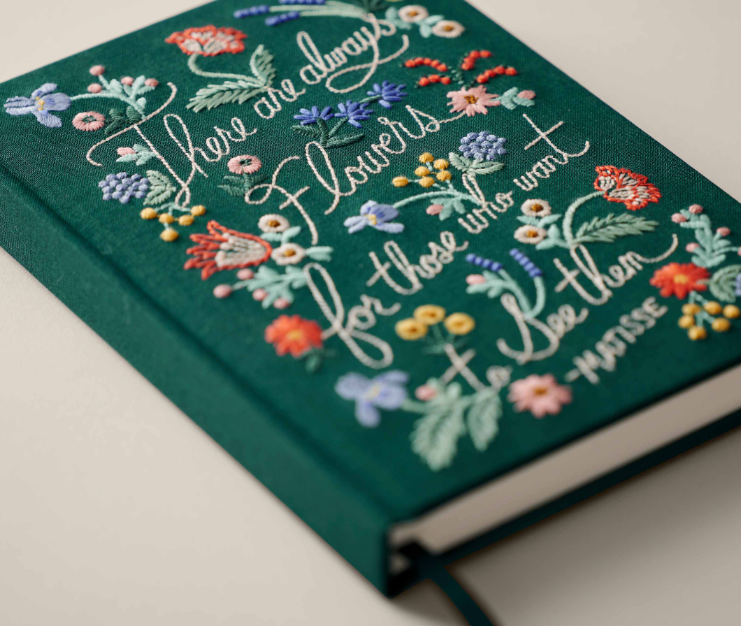 There Are Always Flowers Embroidered Journal