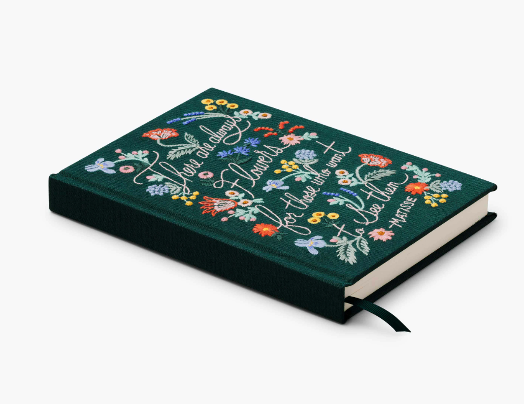 There Are Always Flowers Embroidered Journal