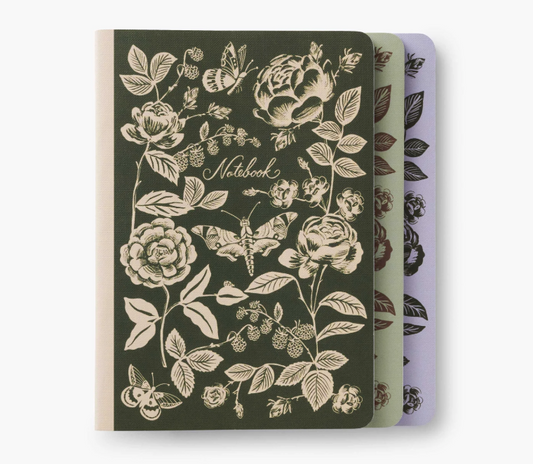 Assorted Set of 3 English Rose Notebooks