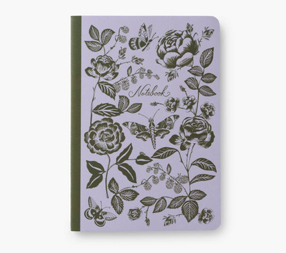 Assorted Set of 3 English Rose Notebooks