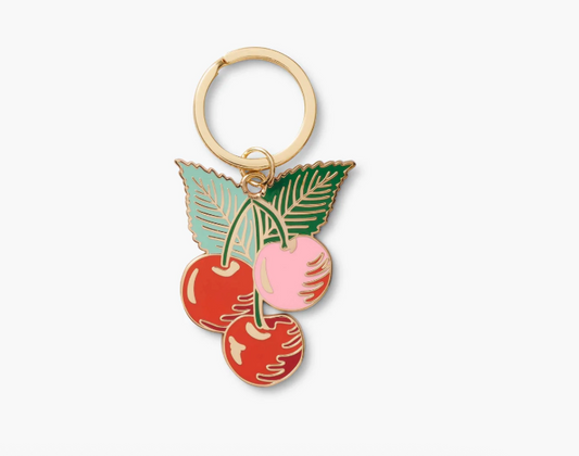 Cherries Enamel Keychain