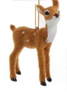 Furry Brown Deer Squirrel Owl Fox Ornament