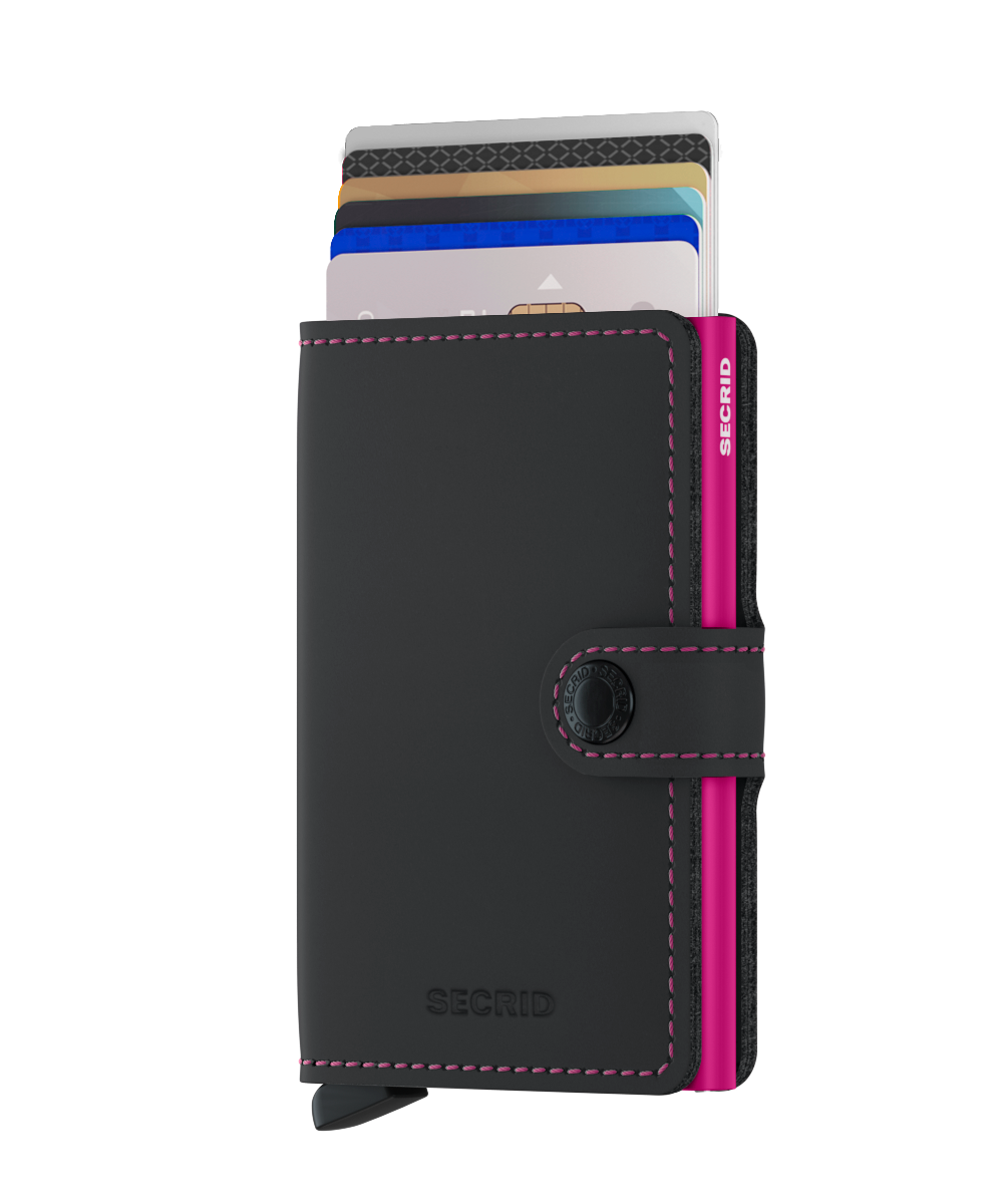 Miniwallet Matte Black & Fuchsia