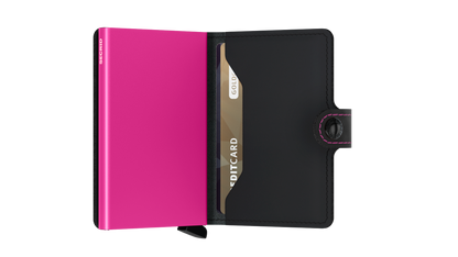 Miniwallet Matte Black & Fuchsia