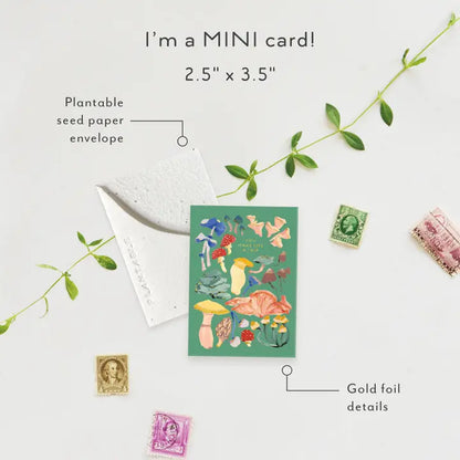 Shrooms Sprout Mini Greeting Card