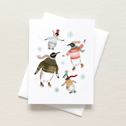 Skating Penguins Card