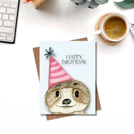 Sloth Birthday Card