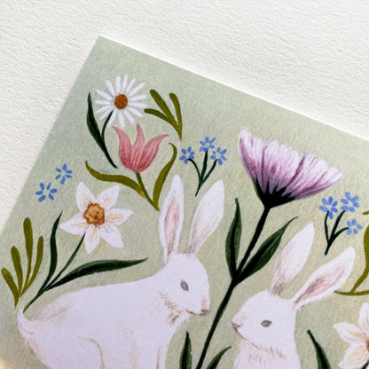 Spring Rabbits Art Card