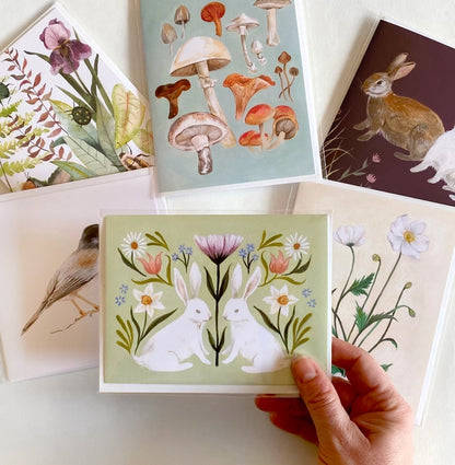 Spring Rabbits Art Card