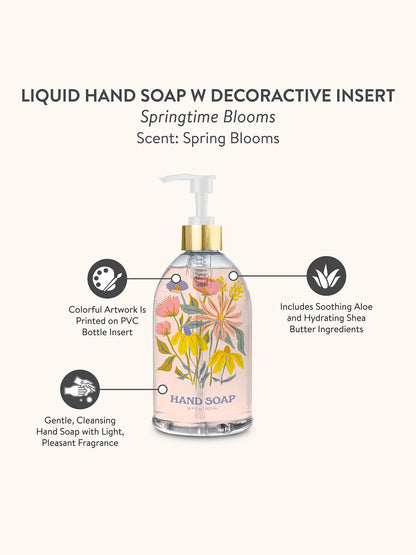 Springtime Blooms Liquid Hand Soap Decorative Insert