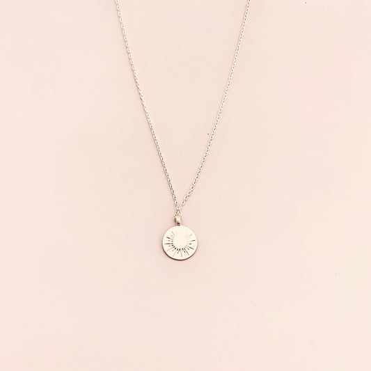 Sunburst Medallion Sterling Silver Necklace