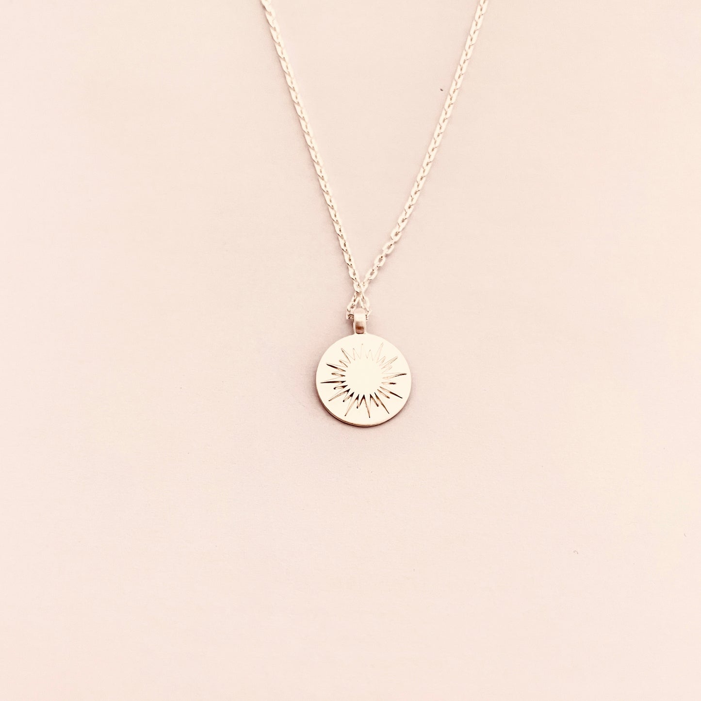 Sunburst Medallion Sterling Silver Necklace
