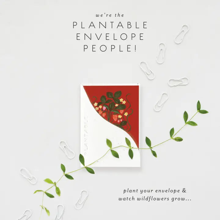 Sweet Strawberry Sprout Mini Greeting Card