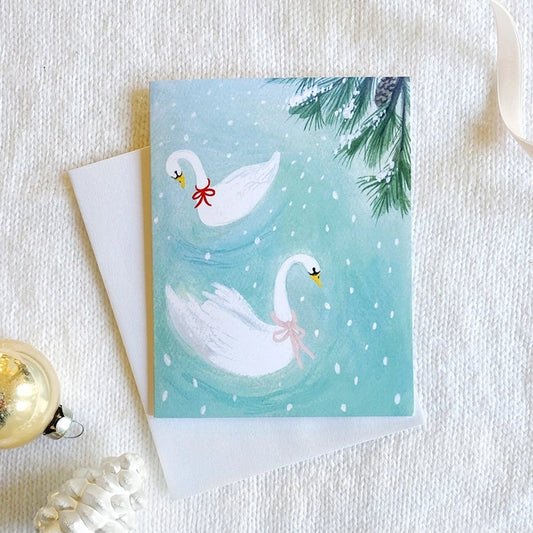 Swimming Swans Card