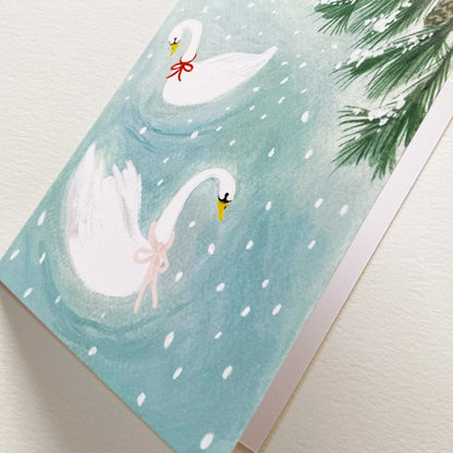 Swimming Swans Card