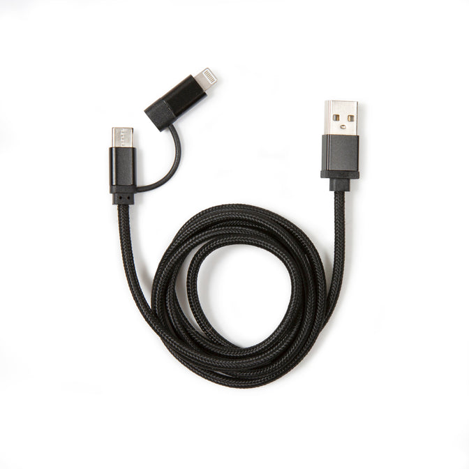 Black 2-In-1 Braided Cable