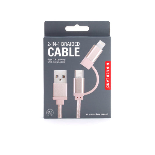 Rose Gold 2-In-1 Braided Cable