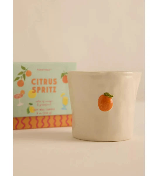 Bistro Imperfect White Ceramic Candle Citrus Spritz 8 oz