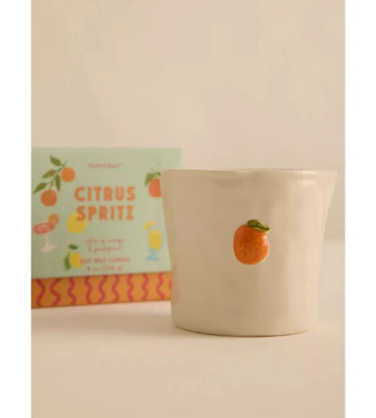 Bistro Imperfect White Ceramic Candle Citrus Spritz 8 oz