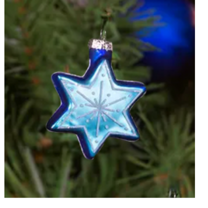 Glass Star of David Ornament