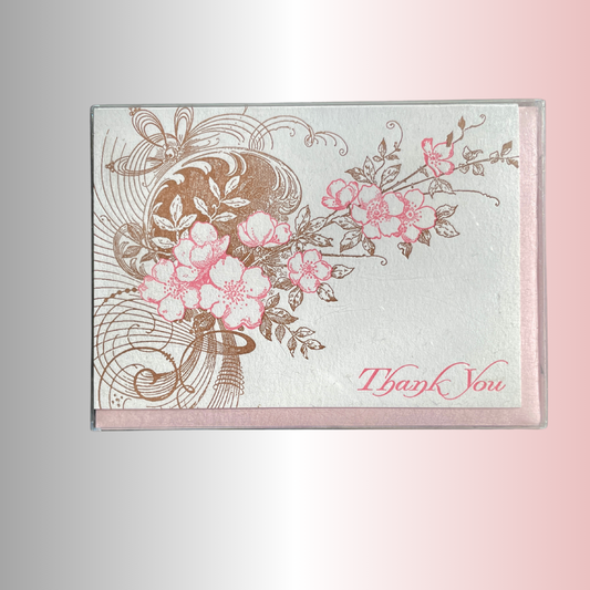 Thank You Pink Floral Boxed Cards