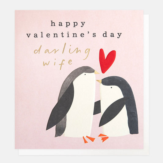 Wife, Valentine's Day Penguins Card