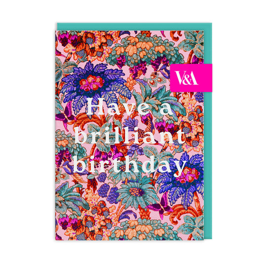 Neon Floral Coral Jungle Greeting Card