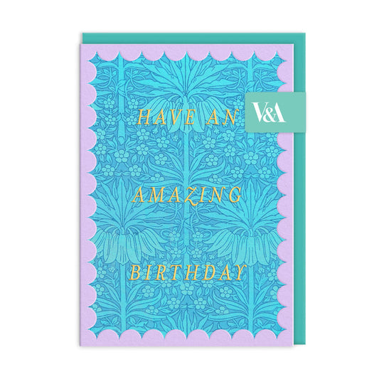 Scalloped Blue Fritillaria Greeting Card