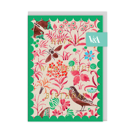 Scalloped Voysey Wildlife Greeting Card