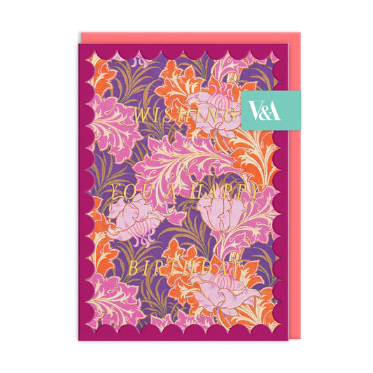 Scalloped Bold Warm Leaves Greeting Card