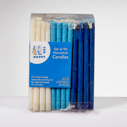 Deluxe Chanukah Blue & White Value Pack Candles