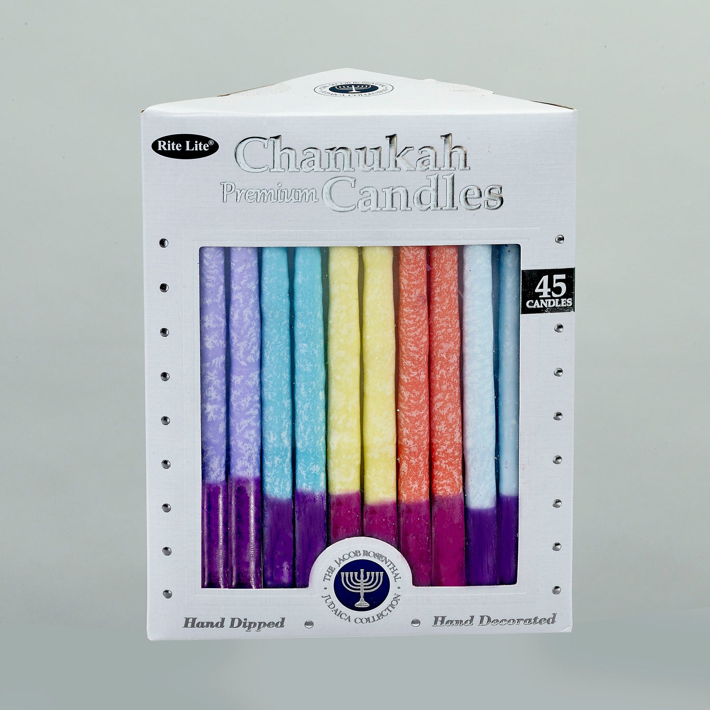 Premium Chanukah Frost Rustic Colour Candles