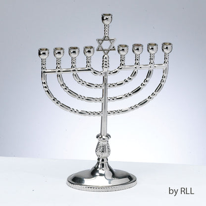 Traditional Polished Silverstone Menorah