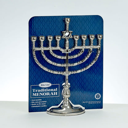 Traditional Polished Silverstone Menorah