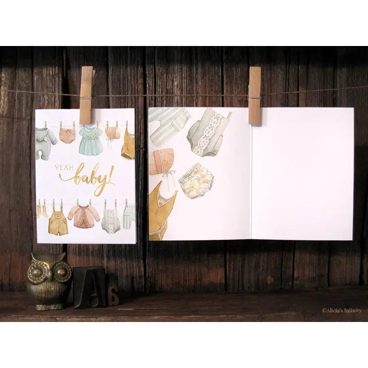 Vintage Baby Clothes Card