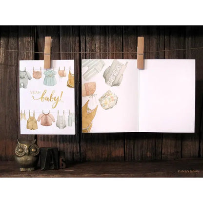 Vintage Baby Clothes Card
