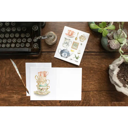 Vintage Tea Flay Lay Card