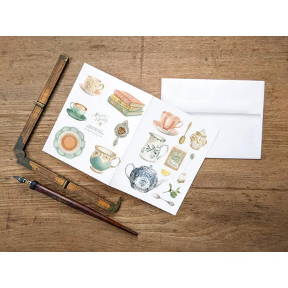 Vintage Tea Flay Lay Card