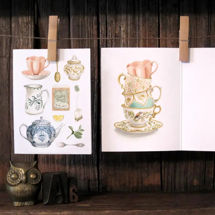 Vintage Tea Flay Lay Card