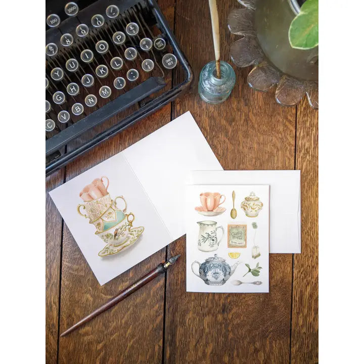 Vintage Tea Flay Lay Card