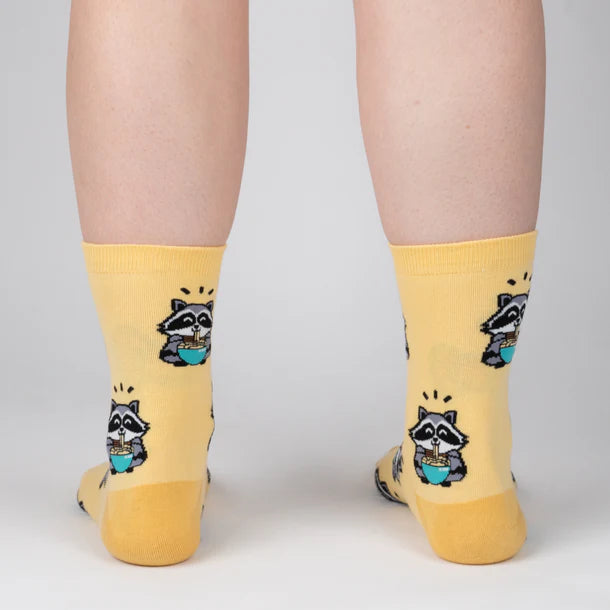 Women's Crew Socks I Just Love Raccoons and Ramen, OK?