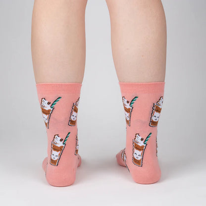 Women's Crew Socks Cat-puccino
