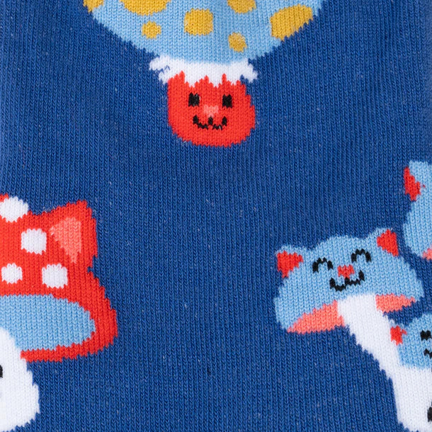 Women's Crew Socks Mushroom Cats
