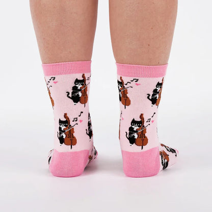 Women's Crew Socks Mewsic to My Ears