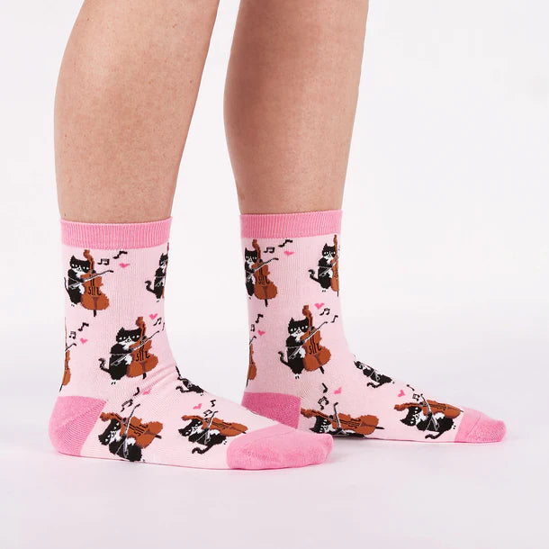 Women's Crew Socks Mewsic to My Ears