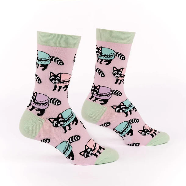 Women's Crew Socks Macaraccoon