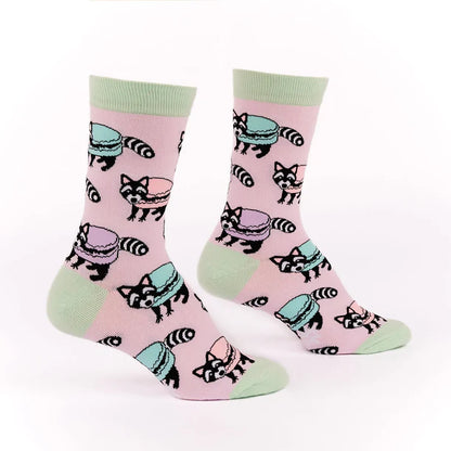 Women's Crew Socks Macaraccoon